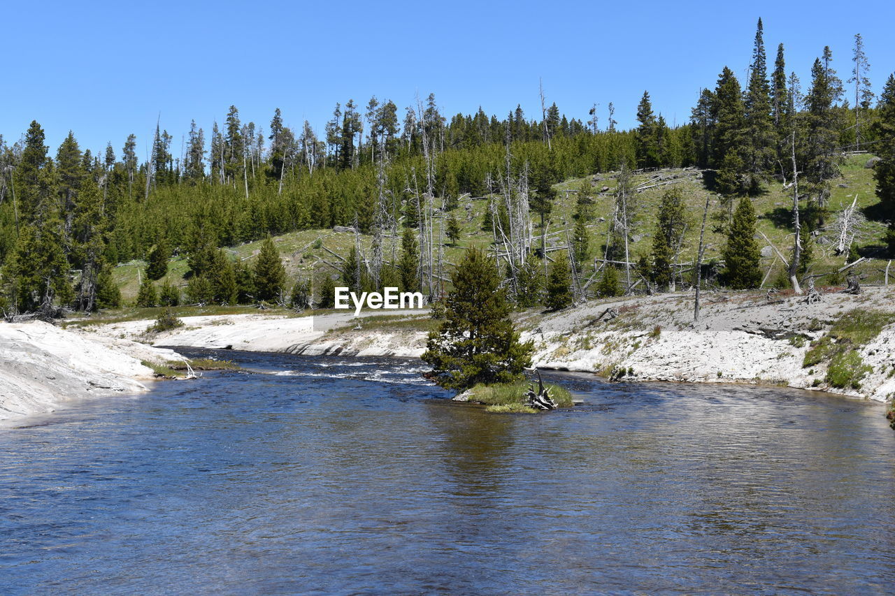 River at yellowstone national park during winter
