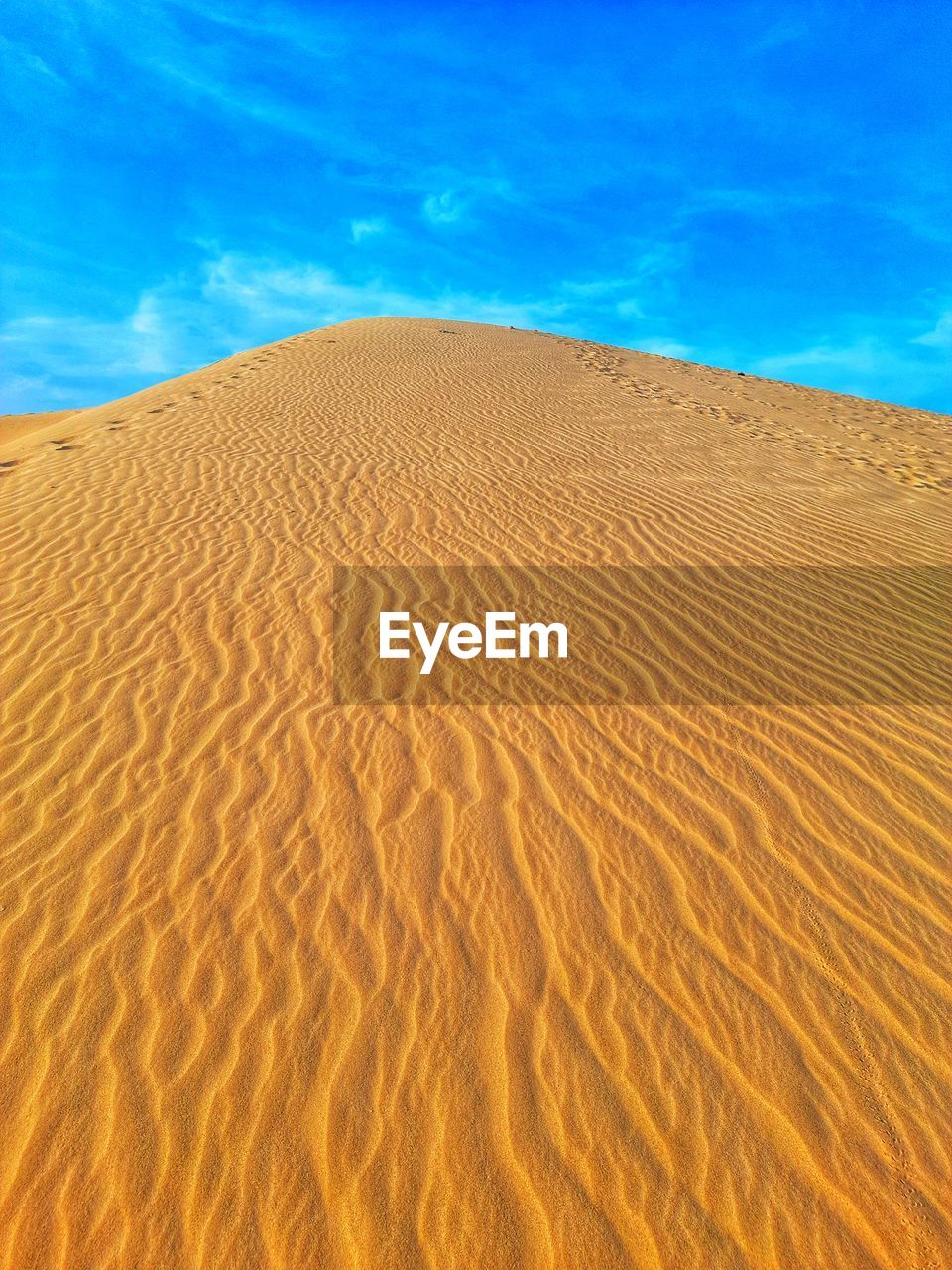 Top of sand dunes in desert