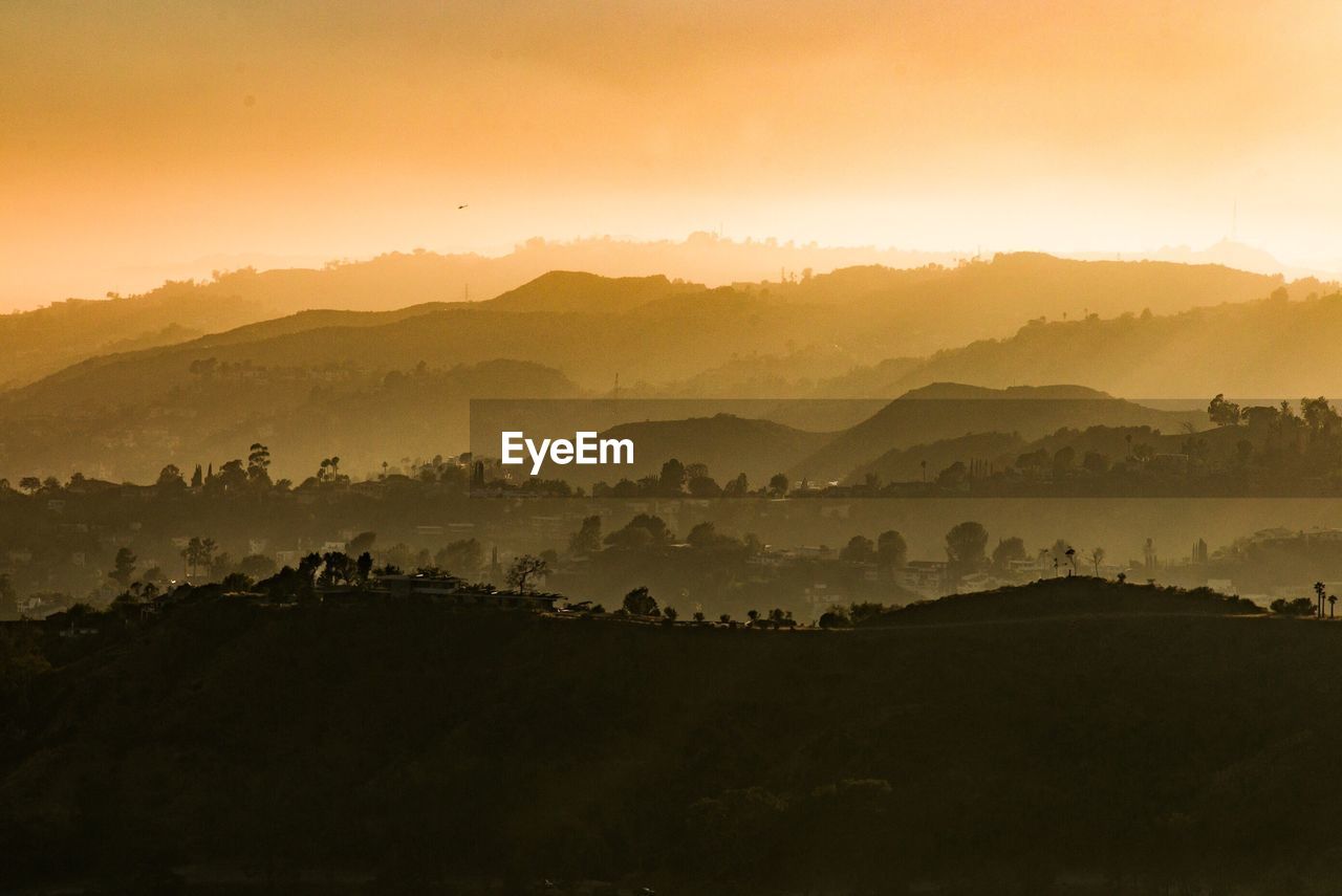 Scenic shot of misty landscape