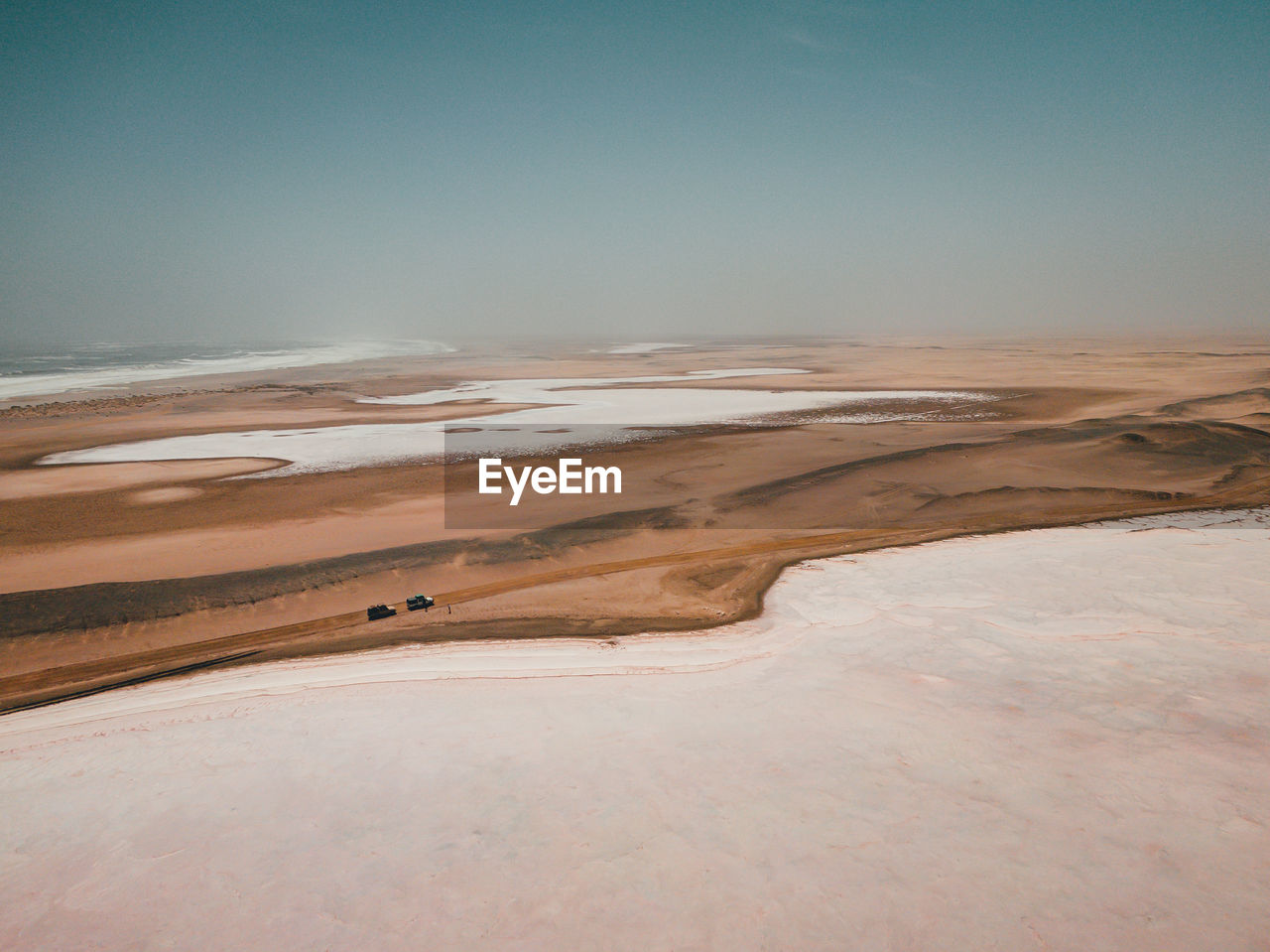 Salt pan in the desert