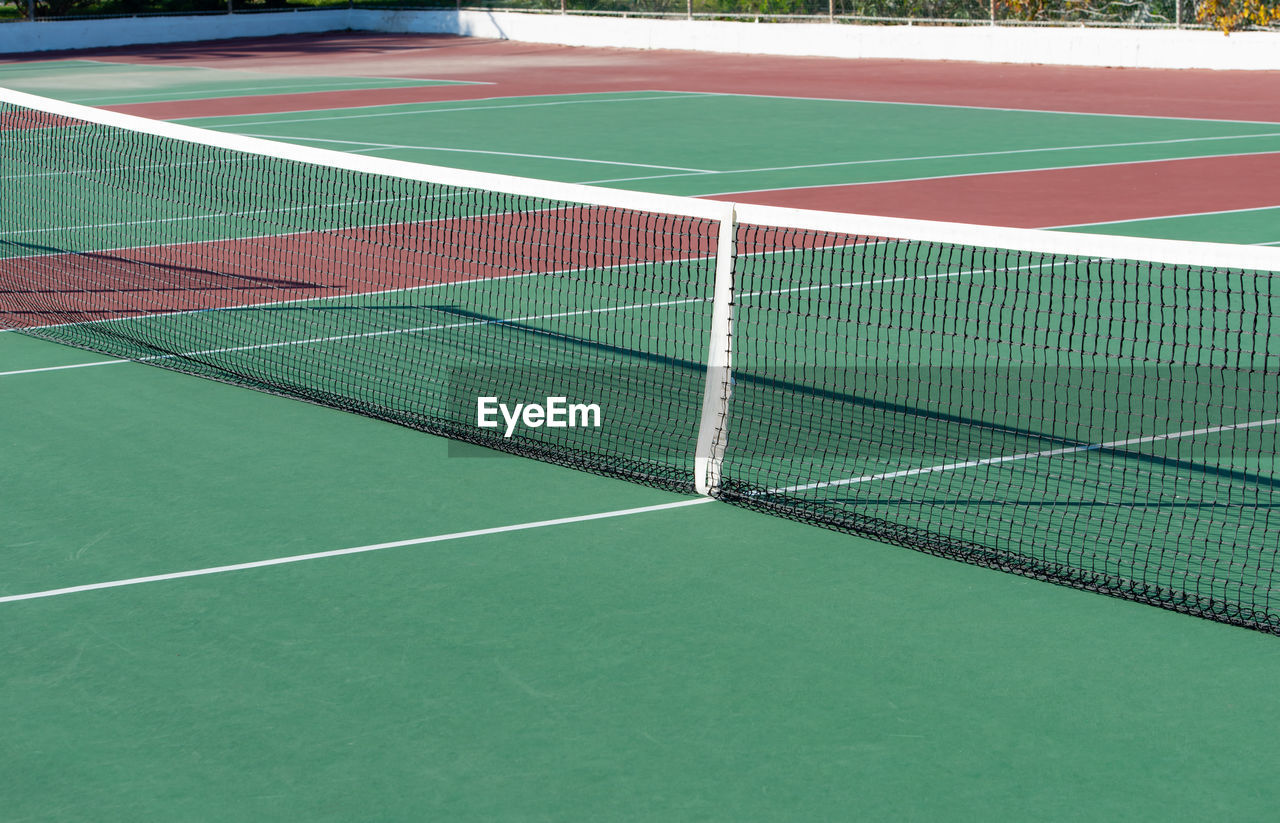 Tennis court with various lines in the detail view