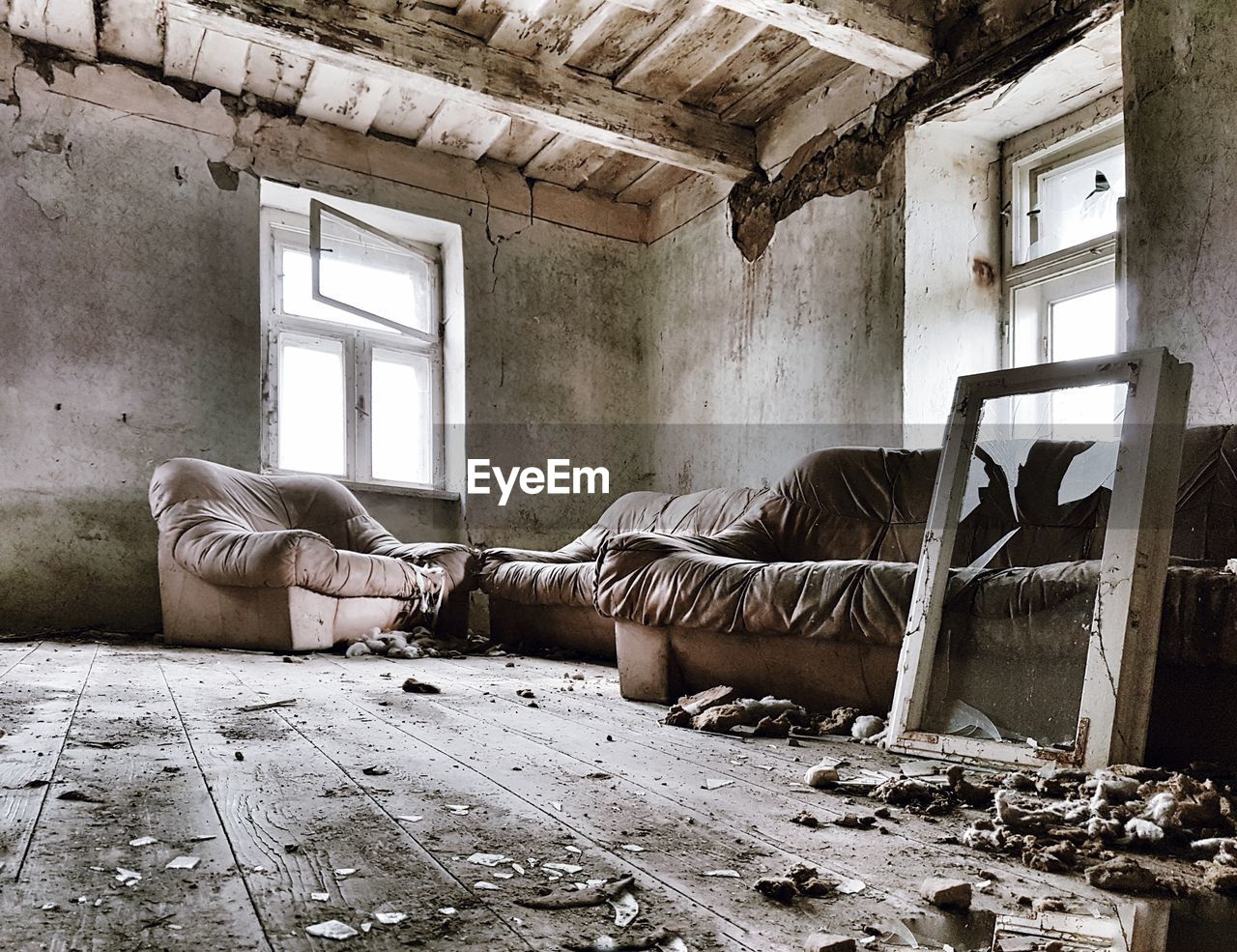 Interior of abandoned house