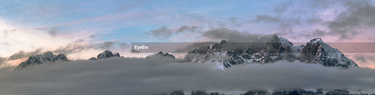 Wilder kaiser alps in colors with clouds