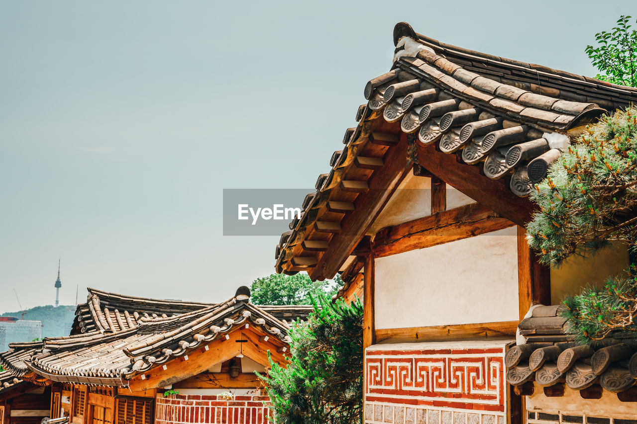 Local travel traditional house in korea classic vintage of roof landmark name bukchon hannok