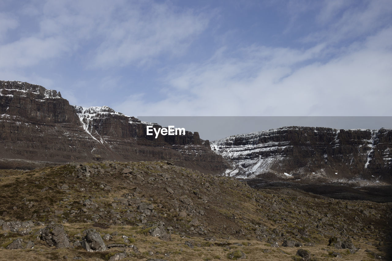 Scenic view of mountains against sky