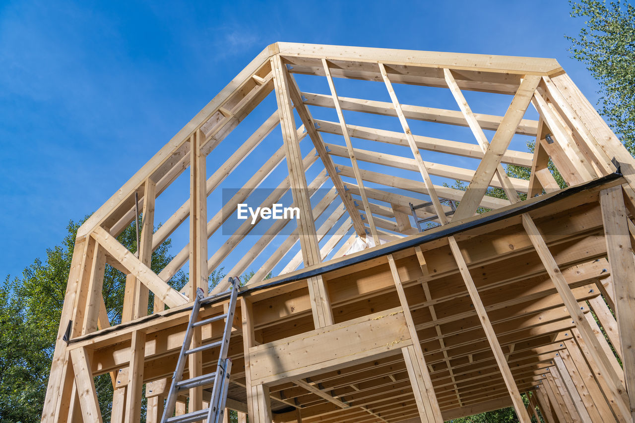 low angle view of built structures against sky