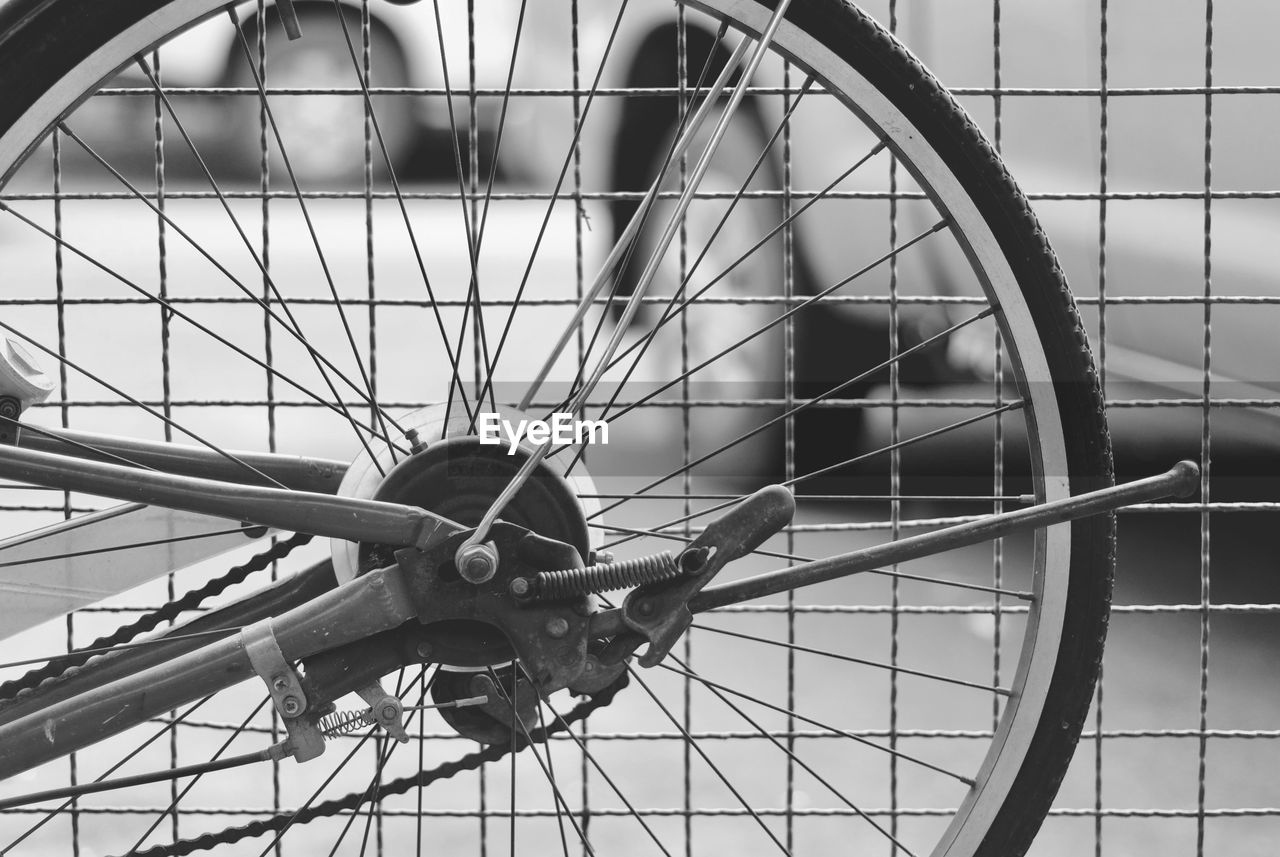 Close-up of bicycle wheel