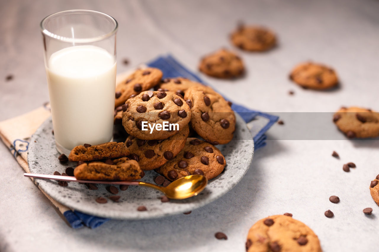 high angle view of dessert in plate