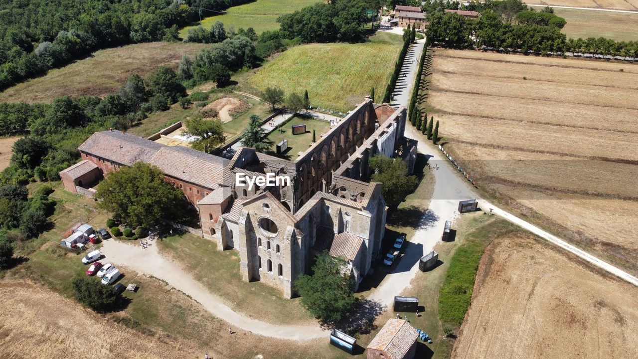 high angle view of buildings