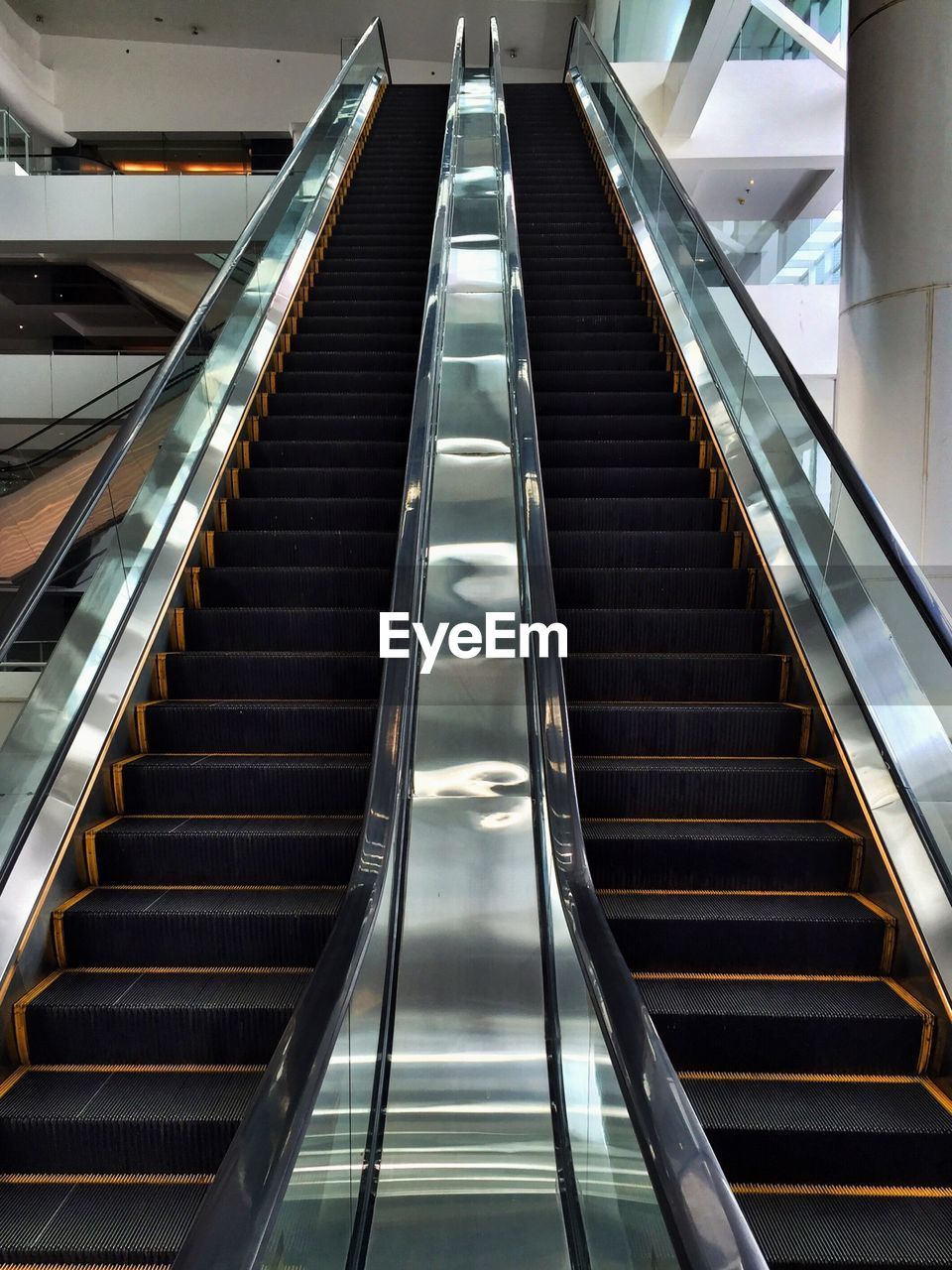 Escalators in modern building