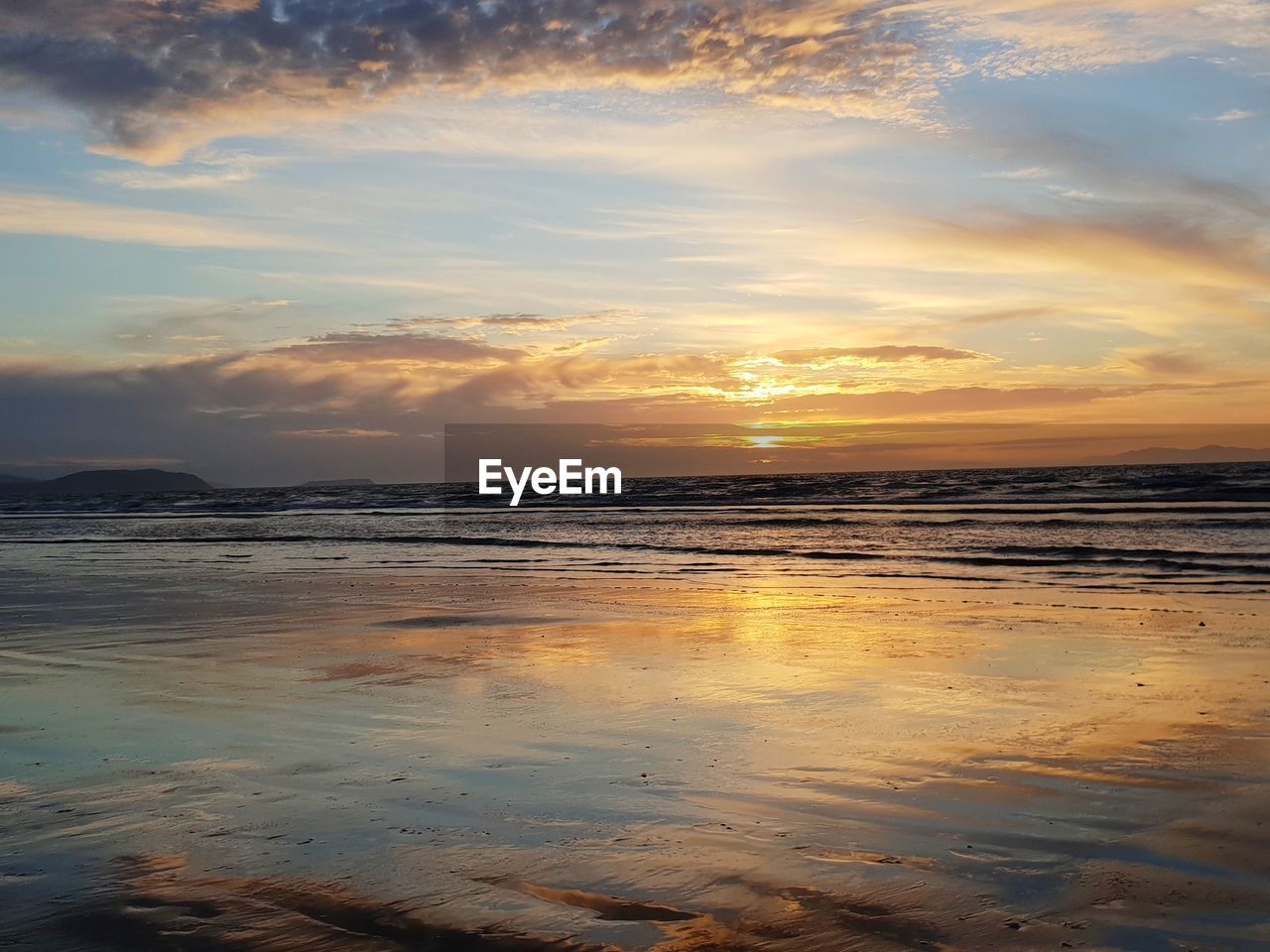 SCENIC VIEW OF SEA DURING SUNSET