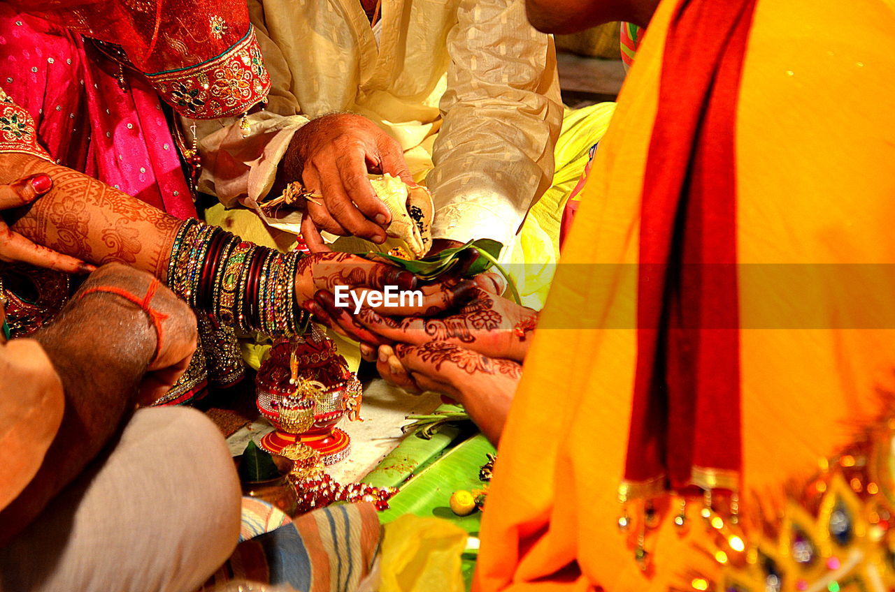 High angle view of people at wedding ceremony