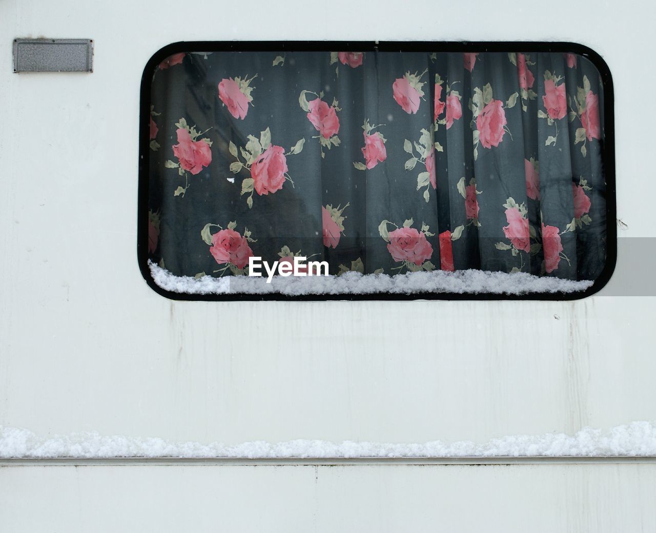 Close-up of camping van window