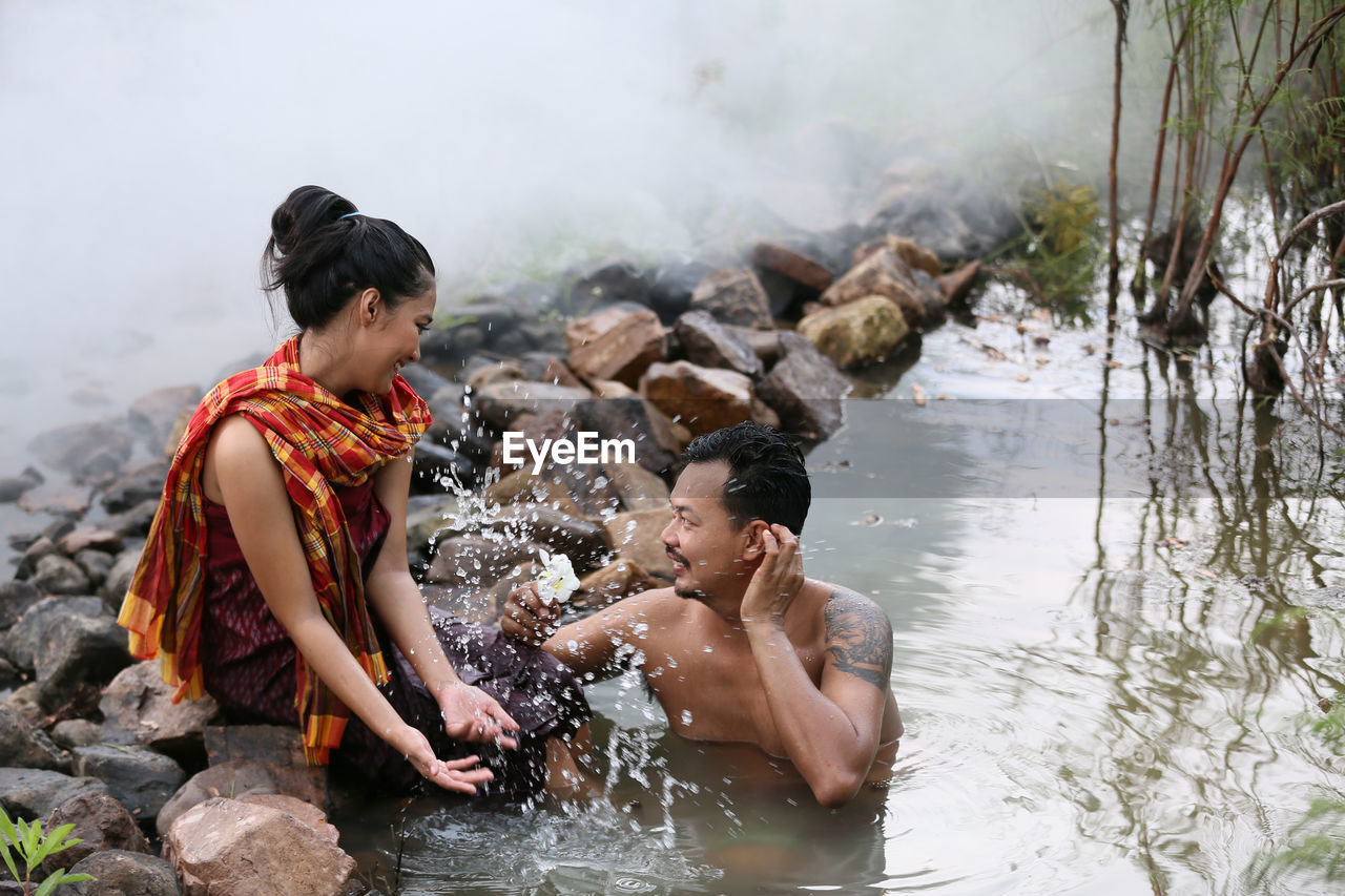 People enjoying in water