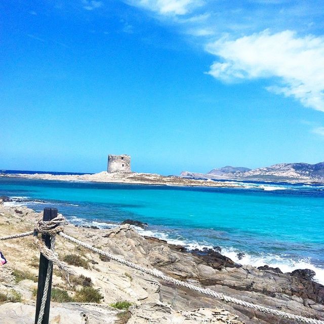 VIEW OF SEA AGAINST BLUE SKY