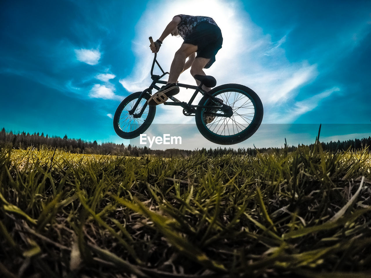 Bmx jump on the field in perm