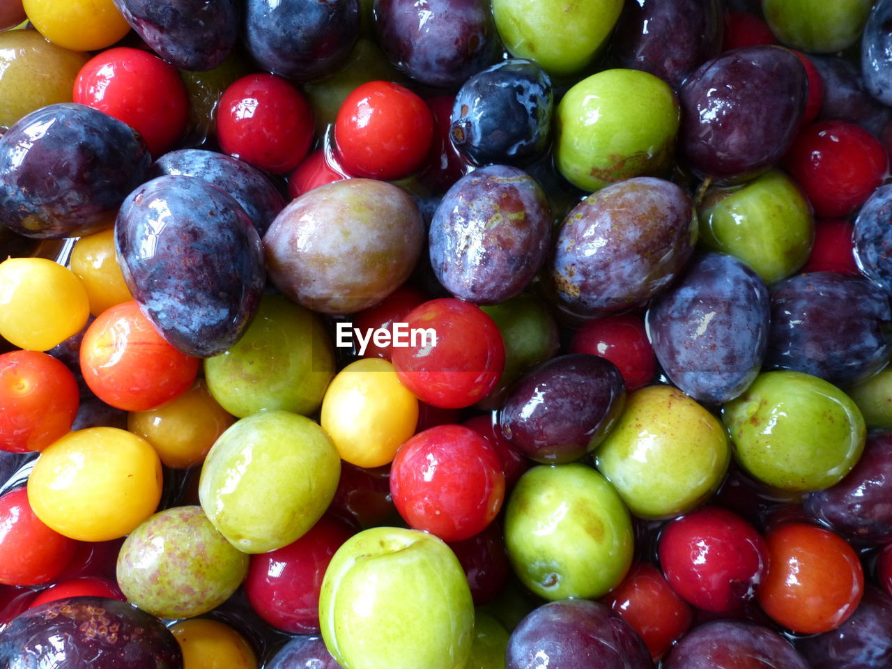 Full frame shot of fruits in water