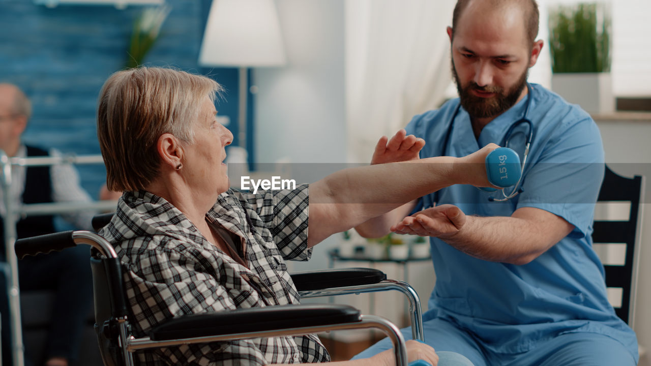 Doctor examining patient