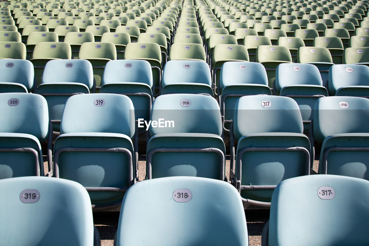 full frame shot of empty chairs