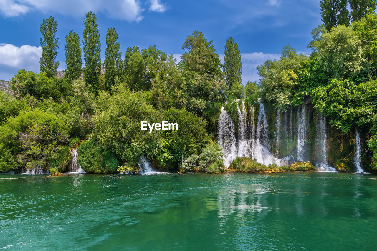 Roski slap is big waterfall in krka national park, croatia