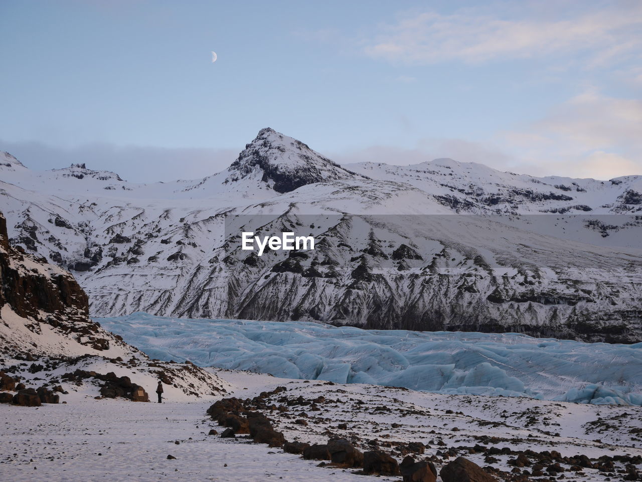 Idyllic shot of glacier against sky