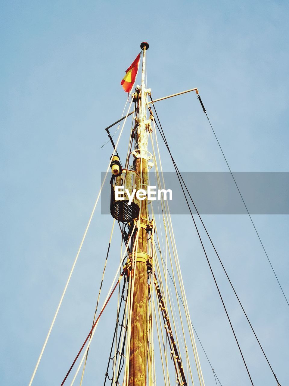 Low angle view of sailboat against sky