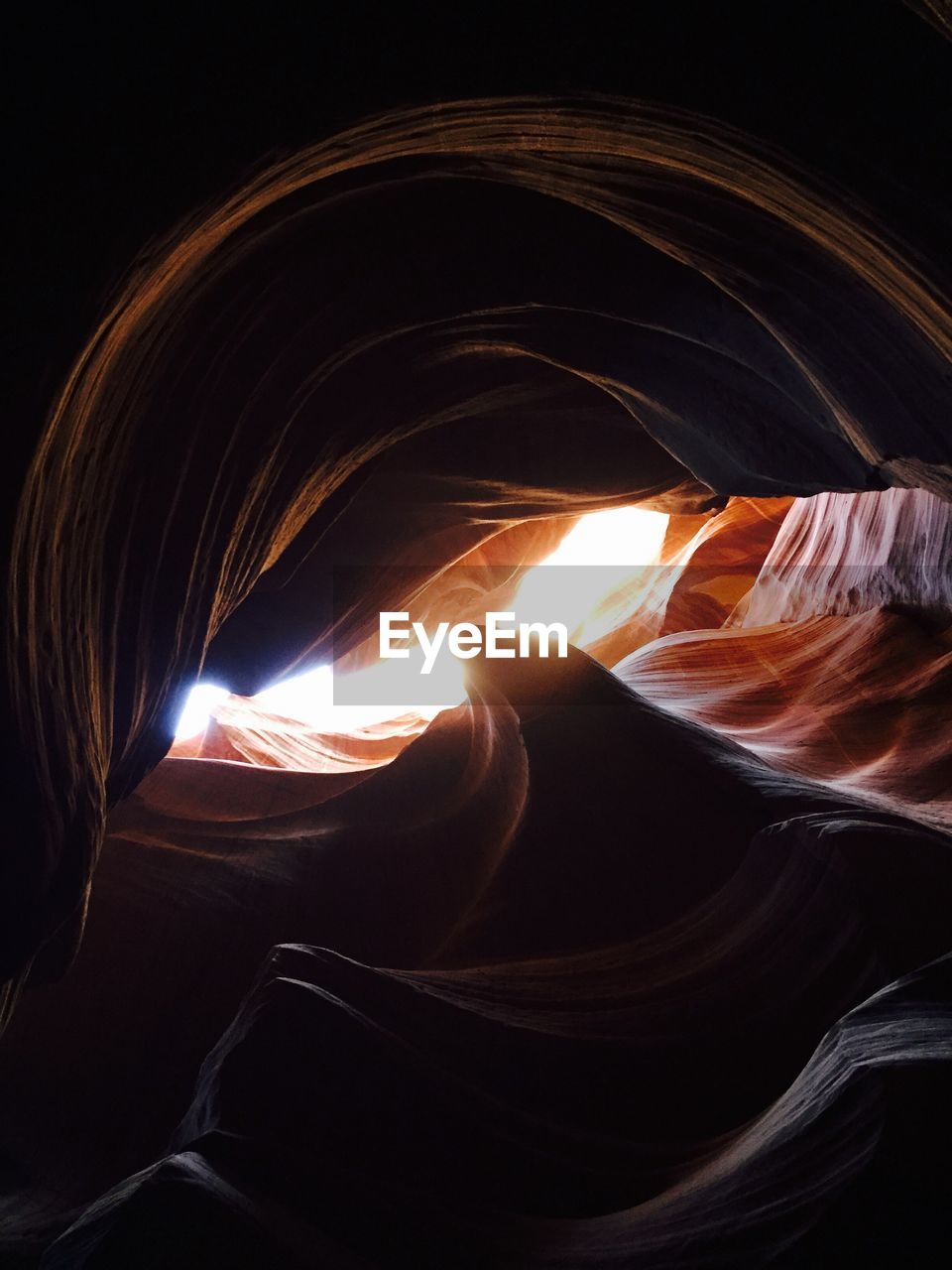 Directly below shot of rock formation in antelope canyon