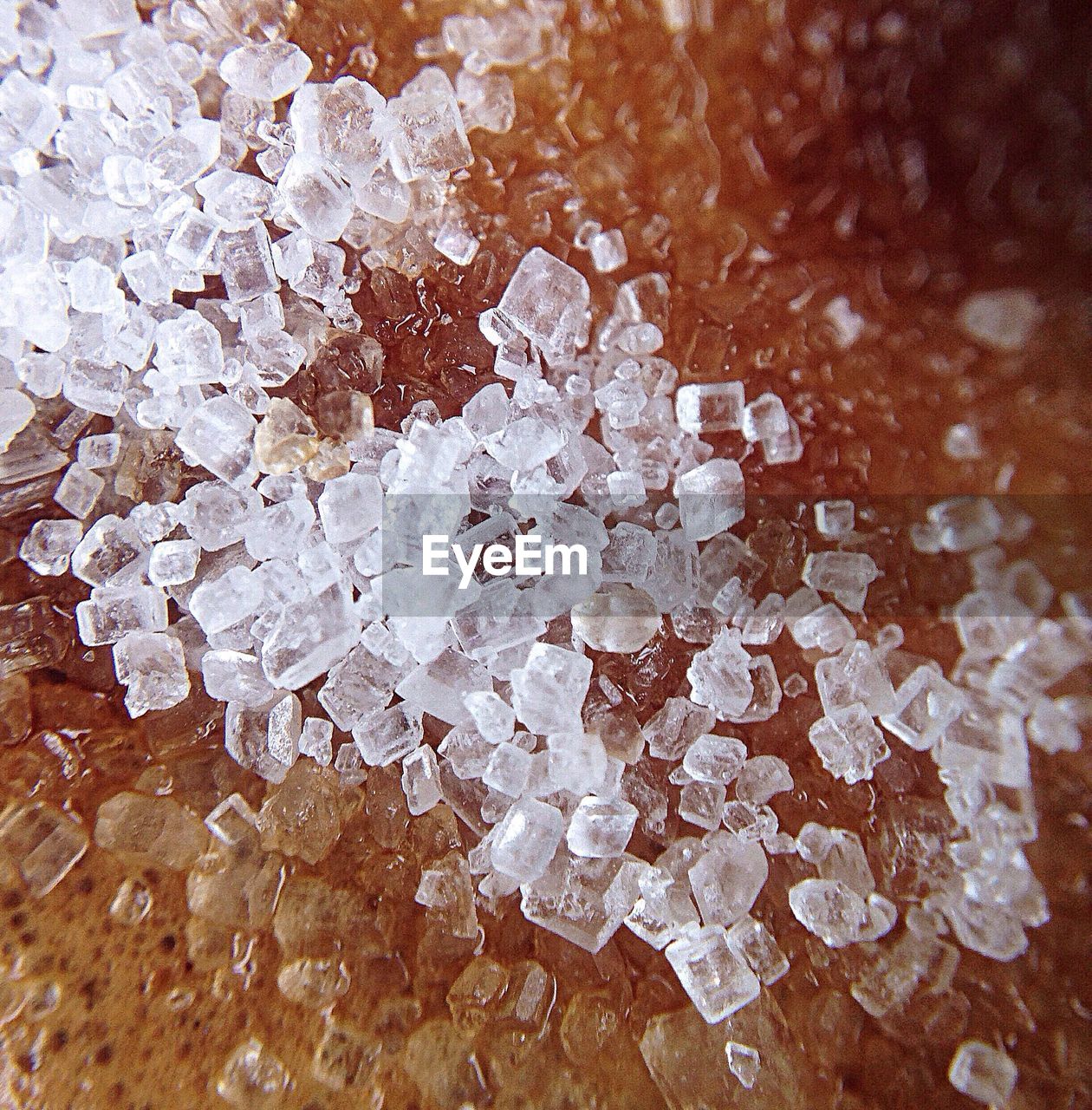 Close-up of sugar in coffee