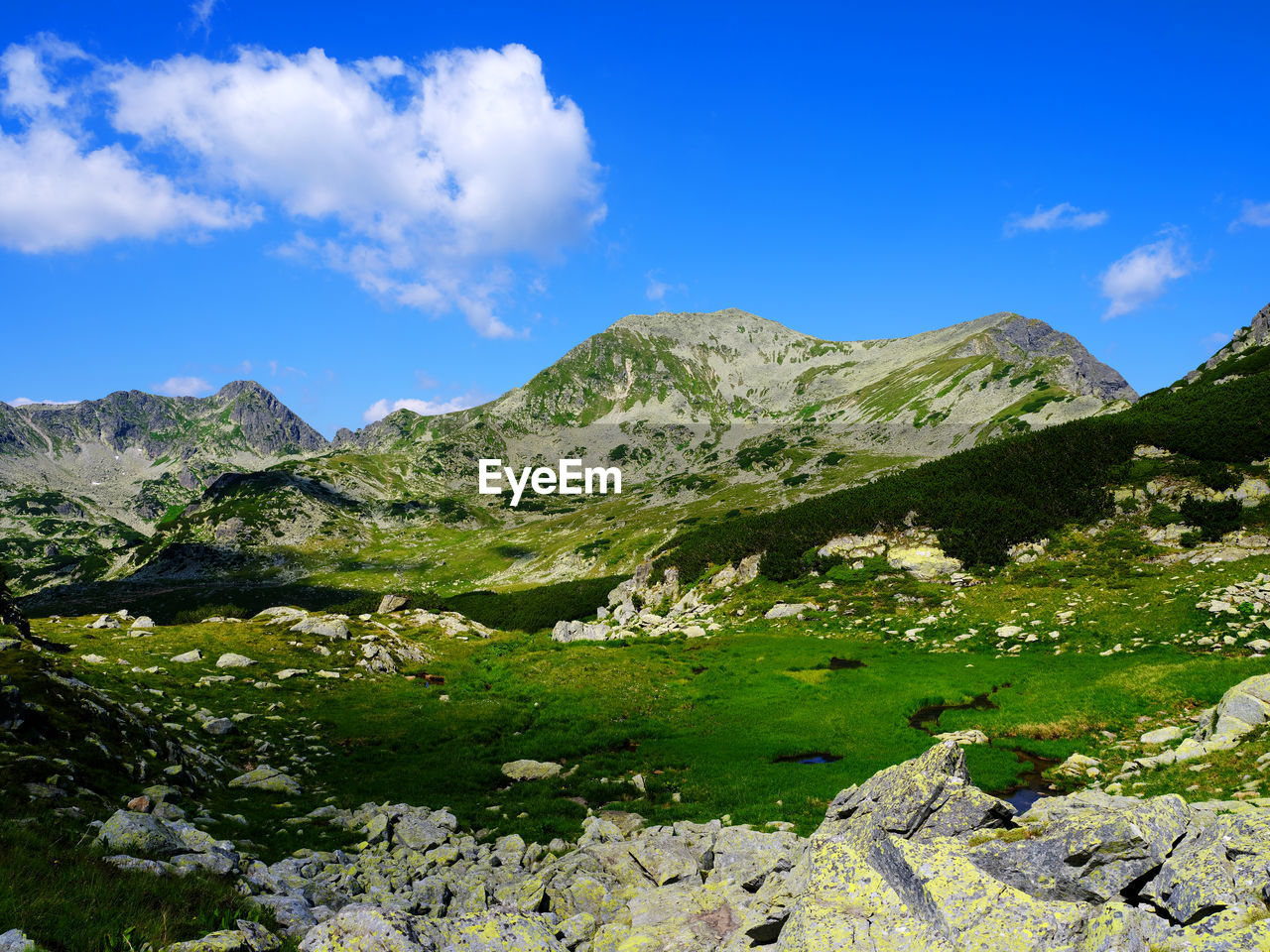 SCENIC VIEW OF LANDSCAPE AND MOUNTAINS AGAINST SKY