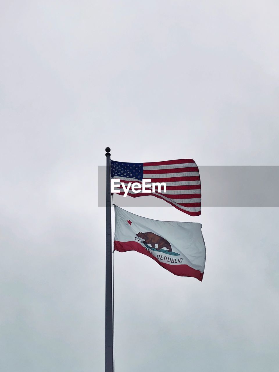 LOW ANGLE VIEW OF FLAGS FLAG AGAINST SKY