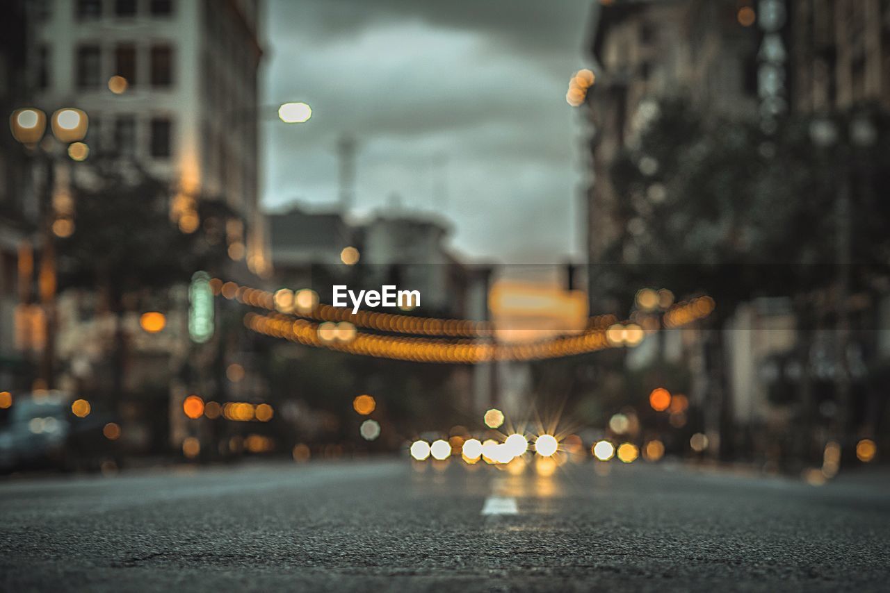 Illuminated city at night