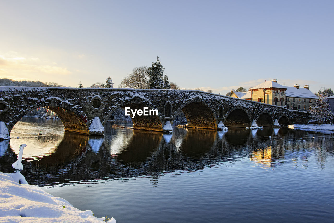 Bridge over river against clear sky