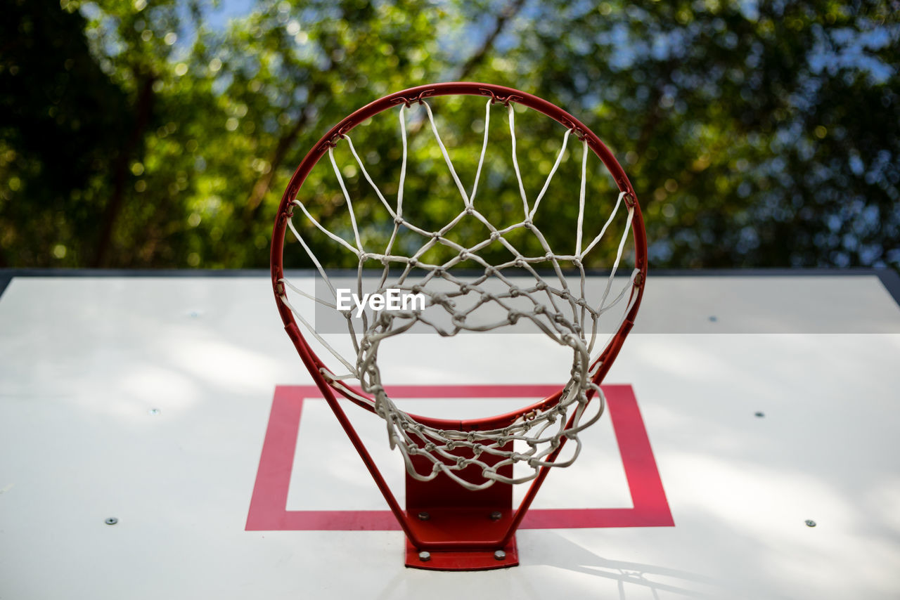 Close-up of basketball hoop