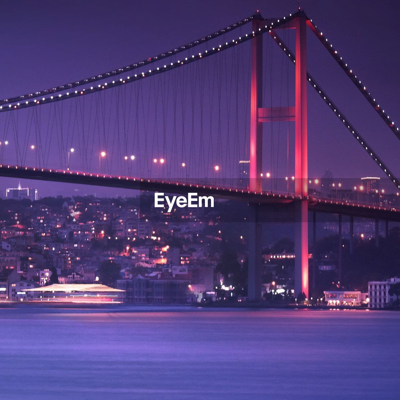 VIEW OF BRIDGE AT NIGHT