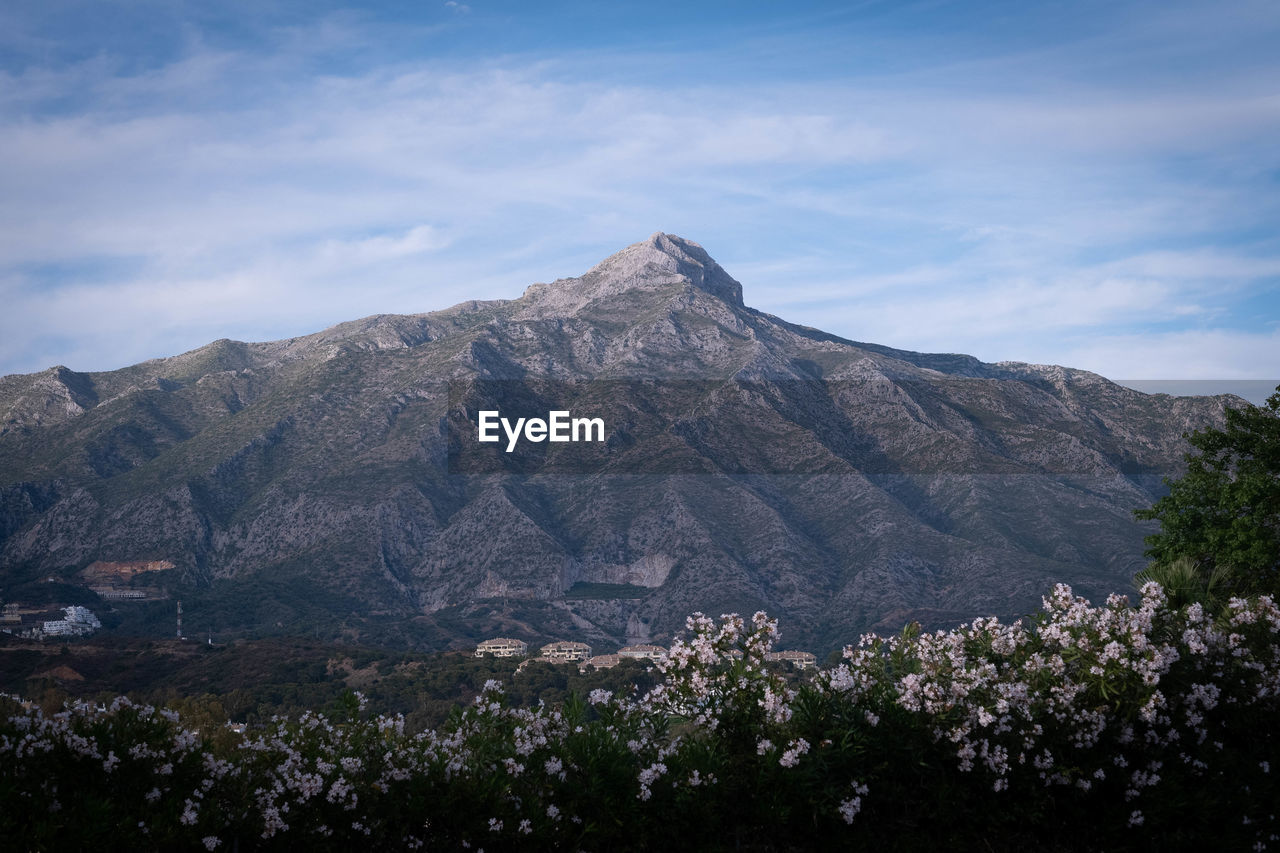 Scenic view of mountains against sky