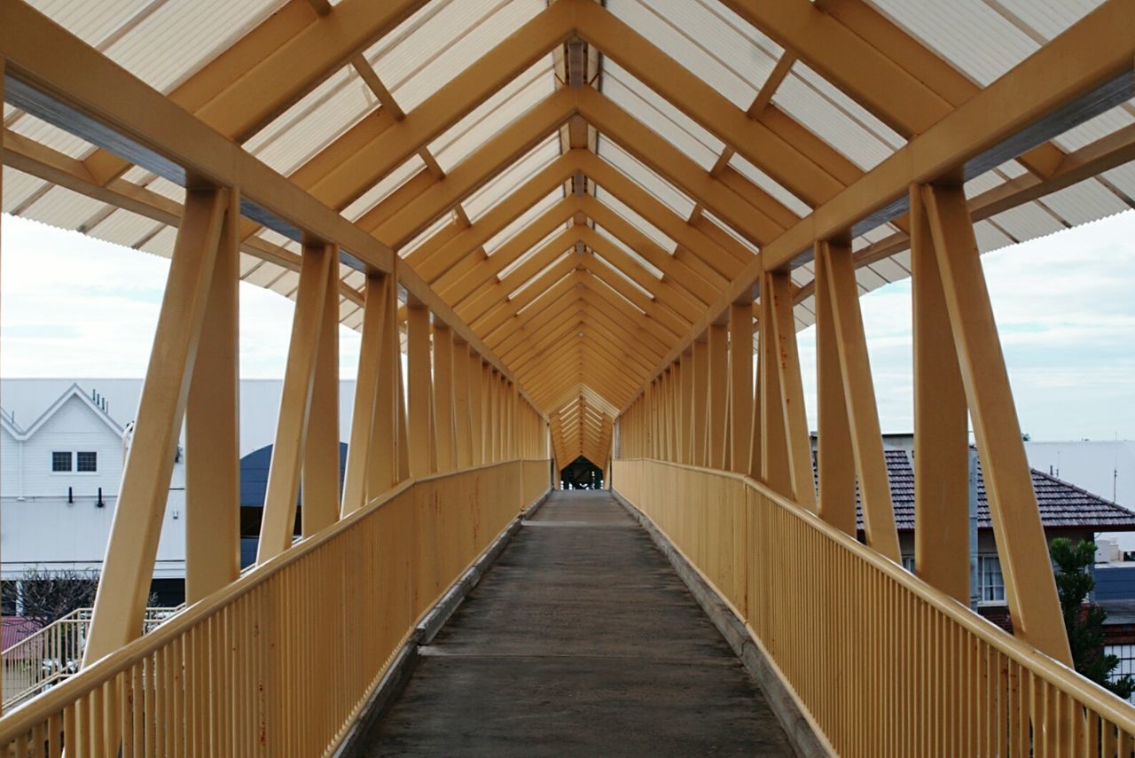 Empty covered walkway