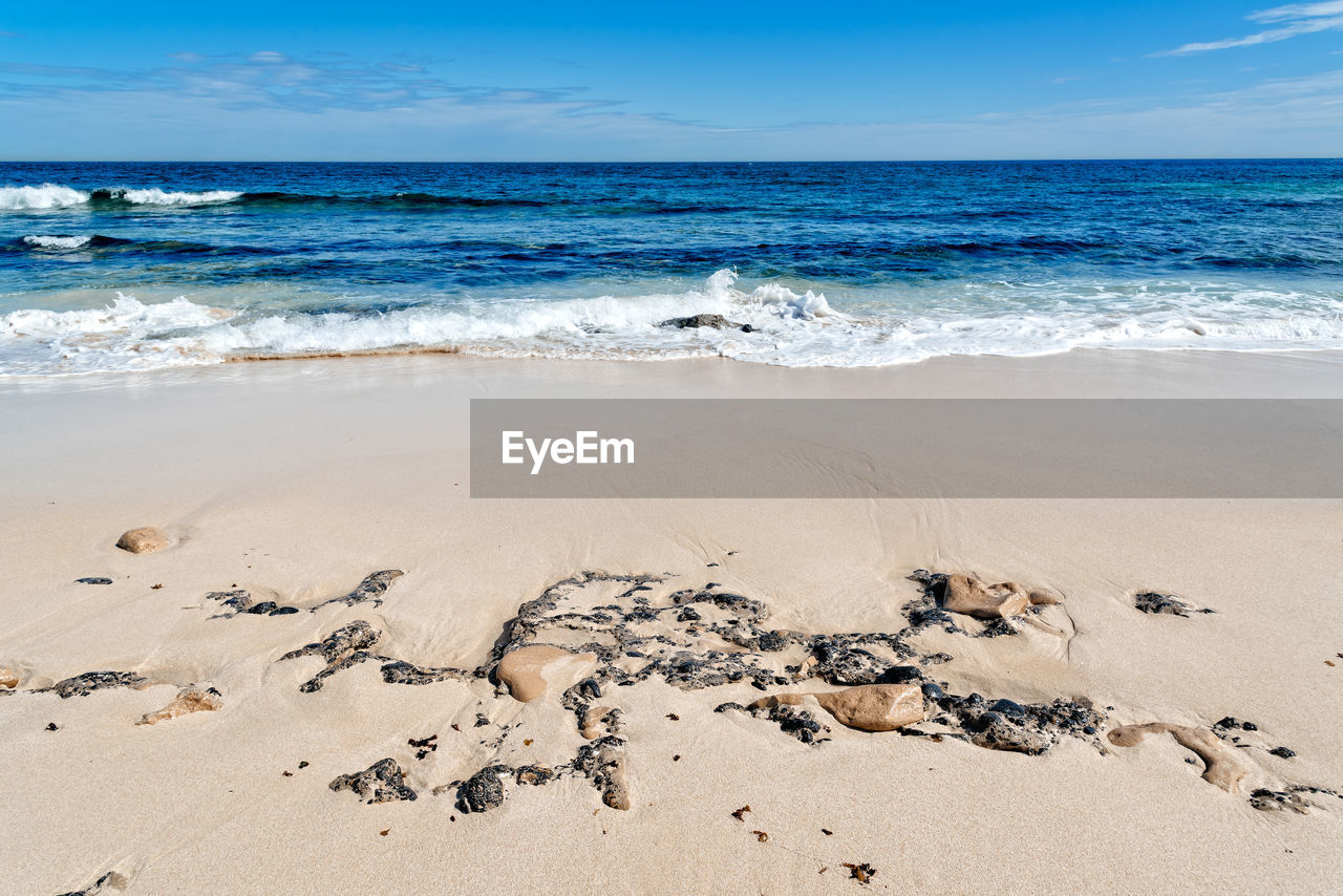 Scenic view of beach against sky