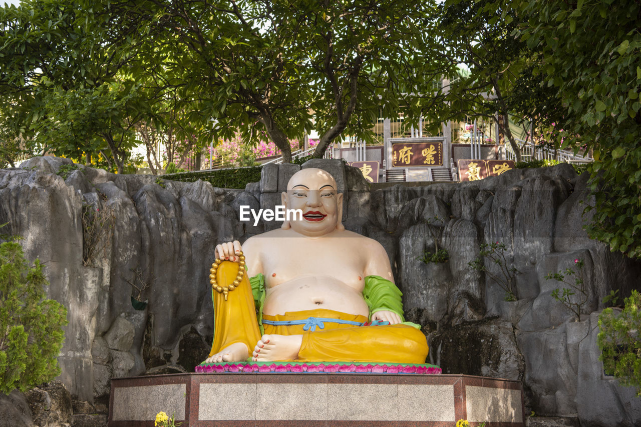 low angle view of statue in park