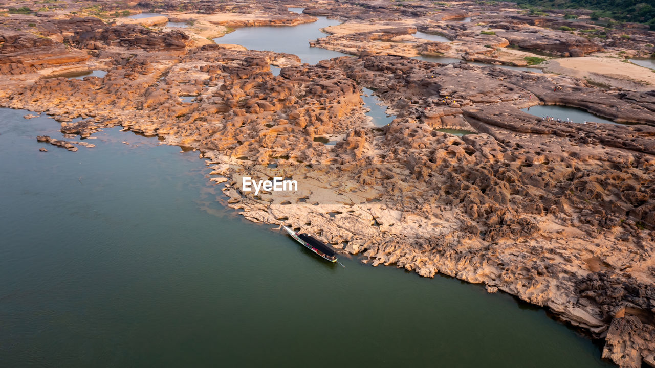 Aerial view of thailand grand canyon sam phan bok at ubon ratchathani, thailand. beautiful landscape 