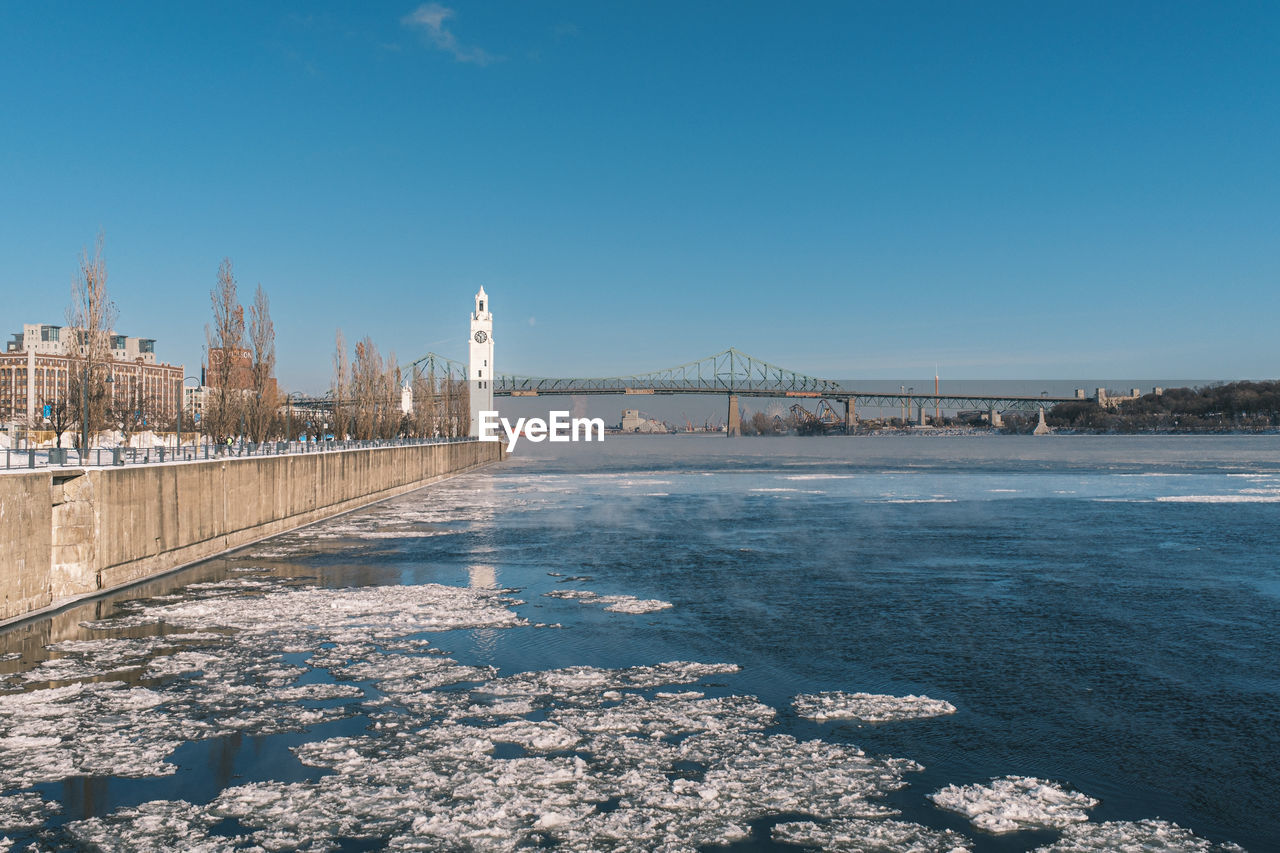 Bridge over river against sky