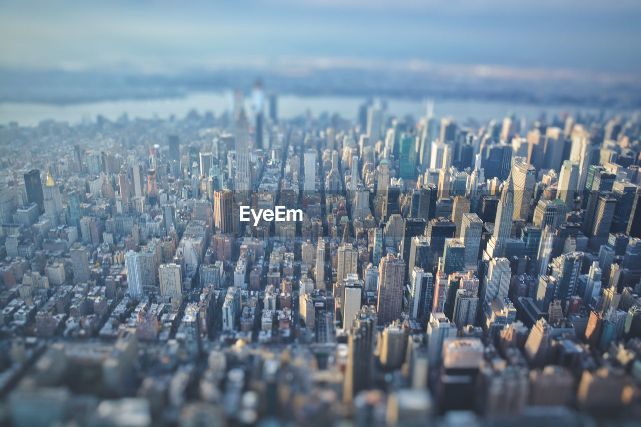 Tilt-shift image of cityscape