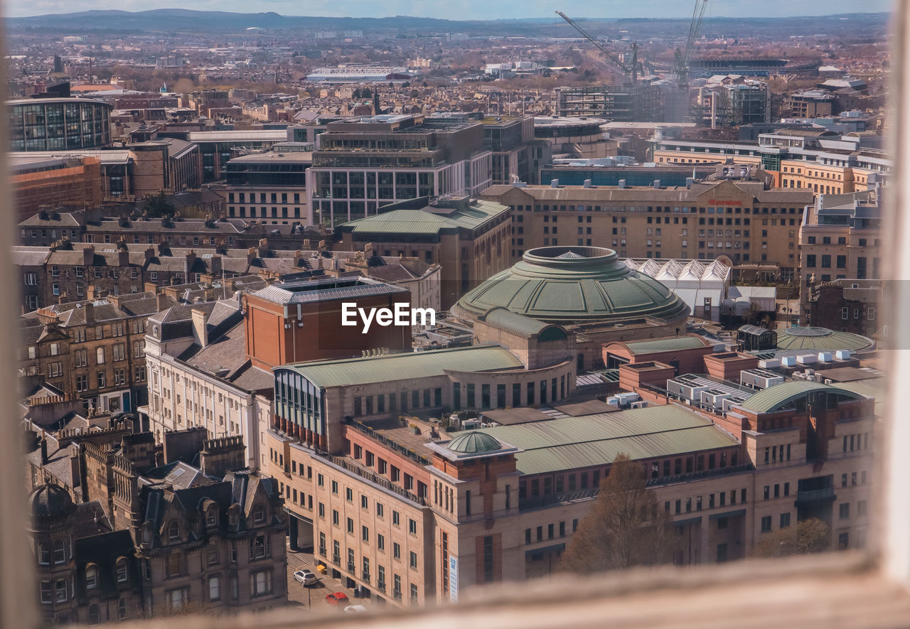 The usher hall from above in edinburgh castle taken during the day, edinburgh scotland