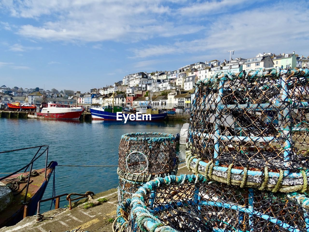 Brixham harbour and fishing boats 