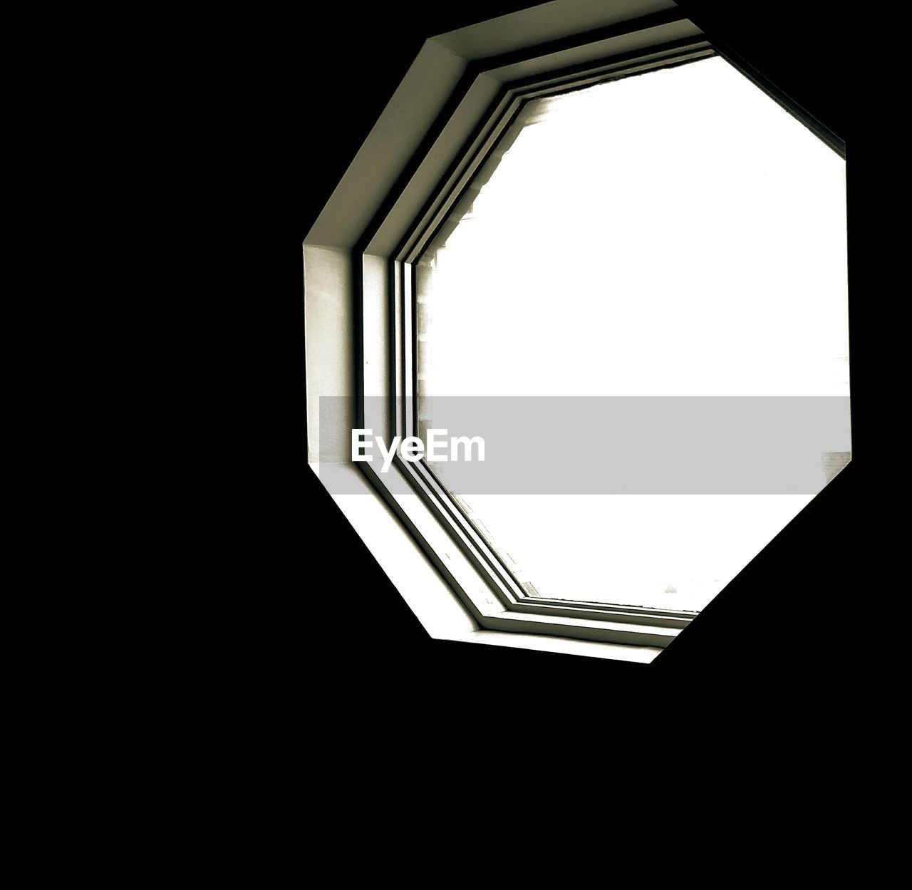 Hexagon window on wall