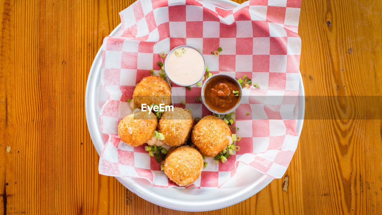 Directly above shot of food on table