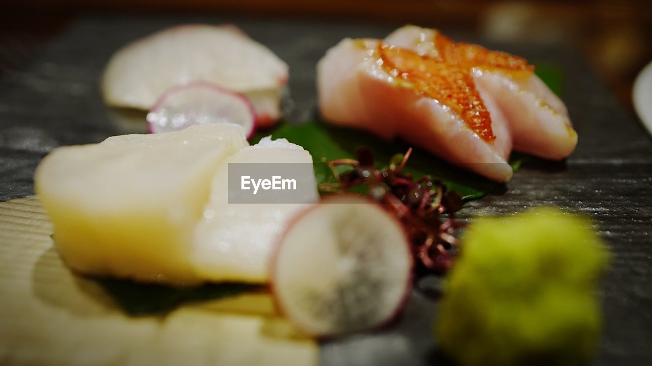 Plate of assorted sashimi