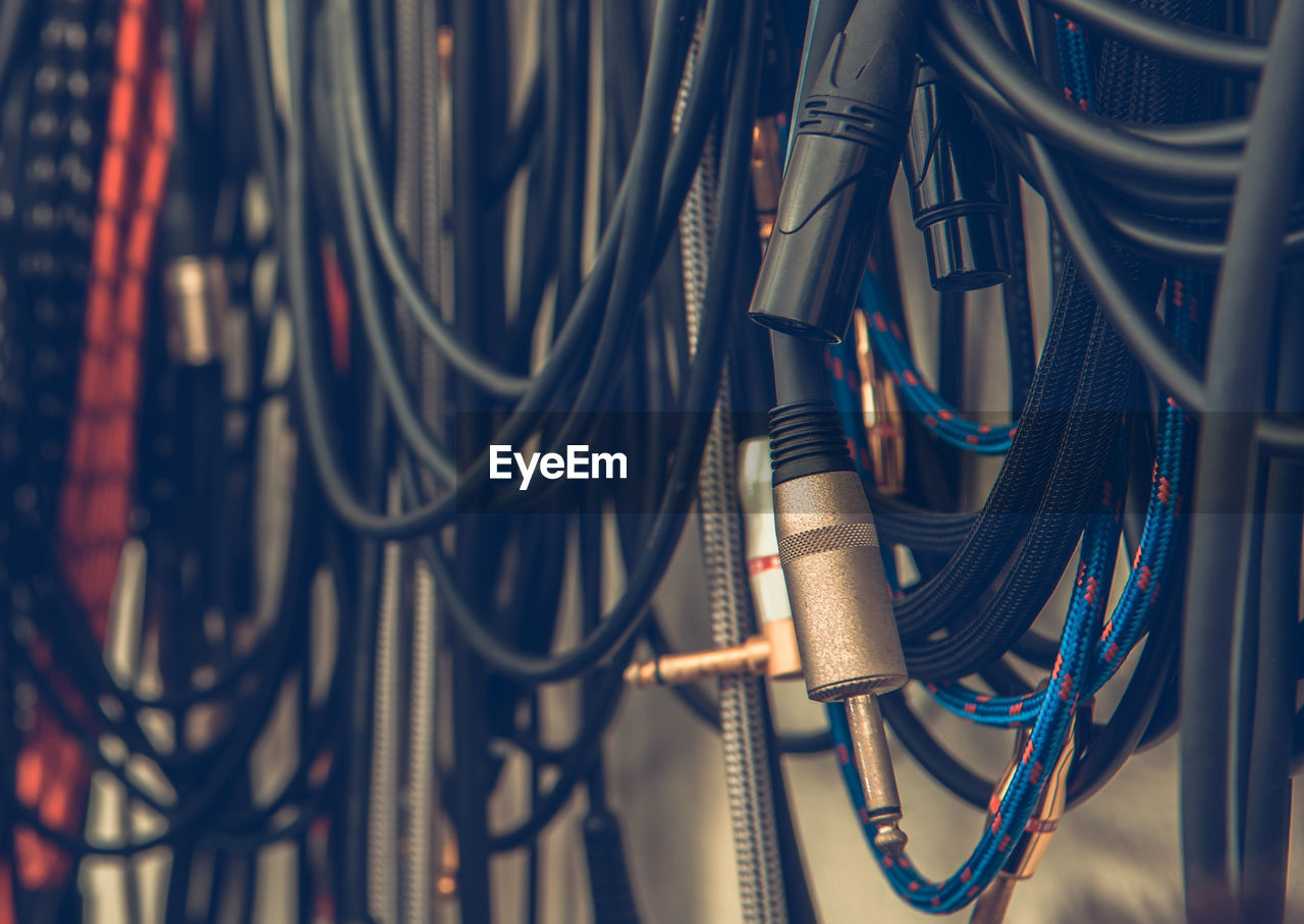 high angle view of cables