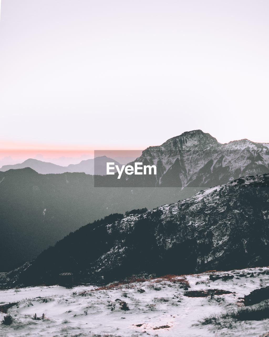 Scenic view of mountains against clear sky