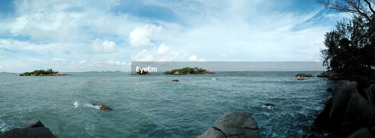 Panoramic view of sea against sky