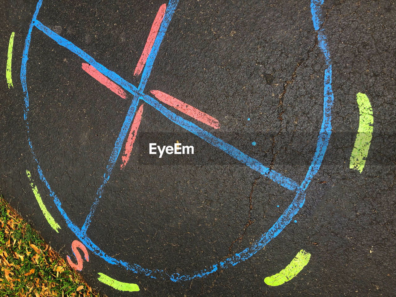 High angle view of basketball hoop on street